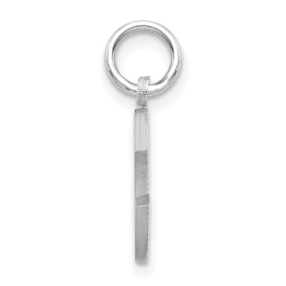 14k White Gold, Julia Collection, Small Satin Block Initial C Pendant - Picture 2 of 4